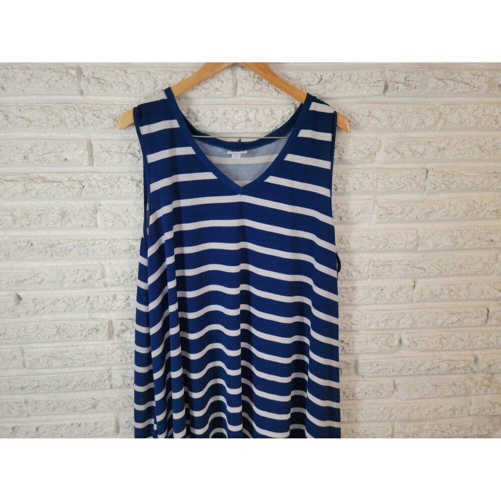 Lularoe Women Top 2XL Plus Tunic Sleeveless Dress Asymmetric Blue STR19E - Picture 4 of 11